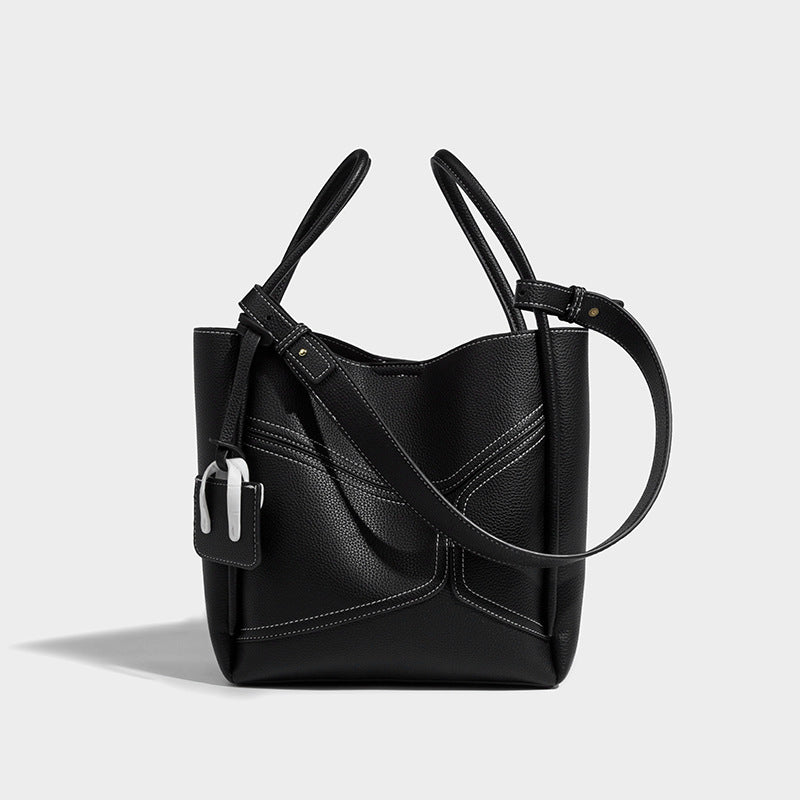 Spliced Contrast Tote Bag
