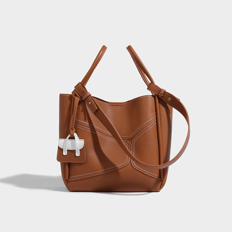 Spliced Contrast Tote Bag